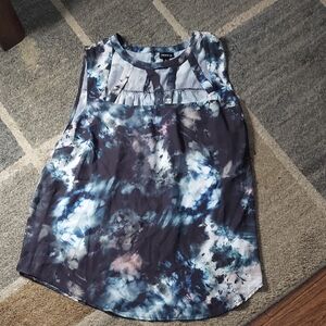Torrid Blue and Black Tie-Dye Sleeveless Blouse